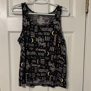 Women's Black Sleep Tank Top & Shorts Set
